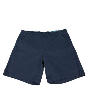 Jag Maddie Womens Mid Rise 8" Inseam Pull-On Denim Shorts Size 22W Navy